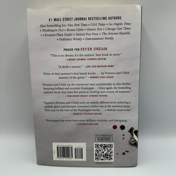 Cold Vengeance By Preston & Child 2011 Paperback First Edition Suspense Thriller - Picture 2 of 3